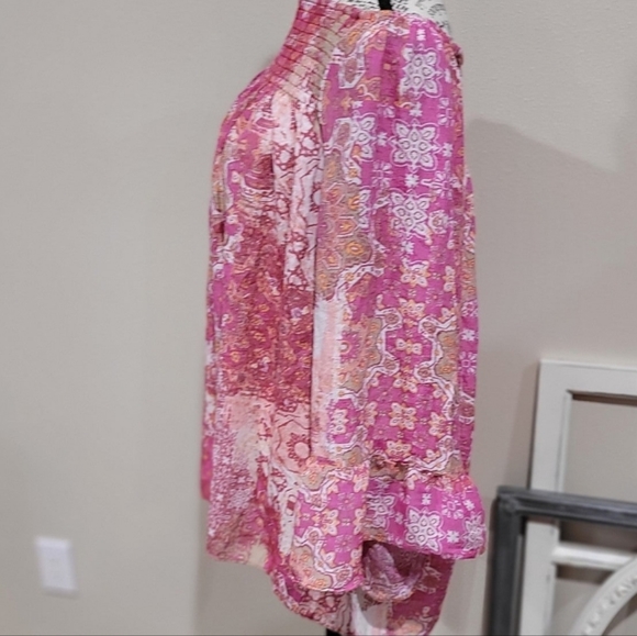 Zac & Rachel Women Size 2X Off shoulder Peasant Boho Top - Picture 5 of 11